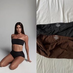 Skims fit everybody bandeau top black and brown